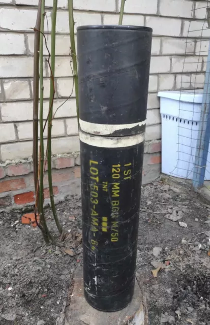 UKRAINE War  2023 Army box tube container 120mm mortar shell