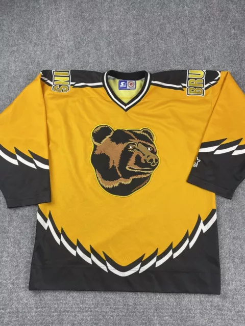 Vintage 90s Boston Bruins Pooh Bear Stitched CCM NHL Hockey Jersey Size  Small
