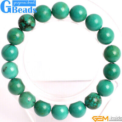 Handmade Vintage Antique Old Turquoise Beaded Stone Bracelet For Women 7"Gift