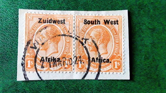 Südwestafrika  - 1 Shilling Windhoek  - Briefstück 1923 Platte 3 - DSWA, Namibia