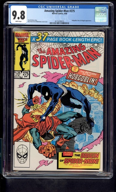 Amazing Spiderman 275 CGC 9.8 Hobgoblin Rose Kingpin App Ron Frenz Cover 1986 WP