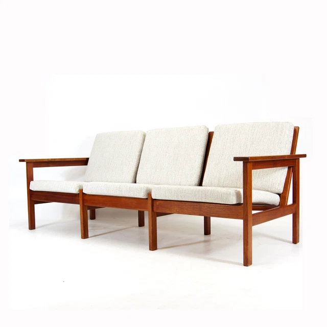 Retro Vintage Danish Design Teak 3 Seat Seater Sofa 1960s 70s Mid Century Modern