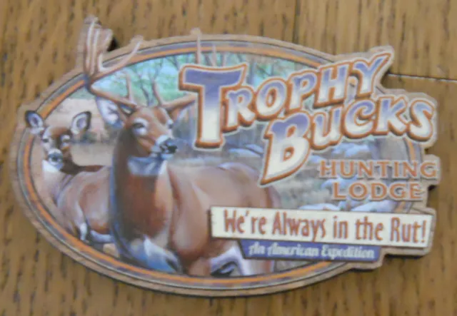 American Expedition Wood Magnet TROPHY BUCKS, Buck, Doe Deer, Hunting Lodge