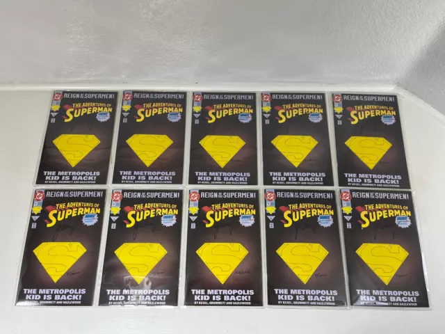 Dc Comics Adventures Of Superman #501 Lot Of 10 Signed Numbered With Coa