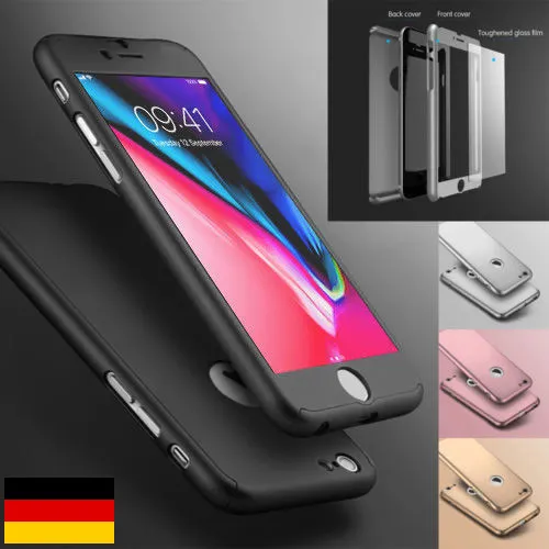 Hülle 360 Fullcover Case Fur Iphone 6 7 8 Schutz Glass Bumper Komplettsch Tasche