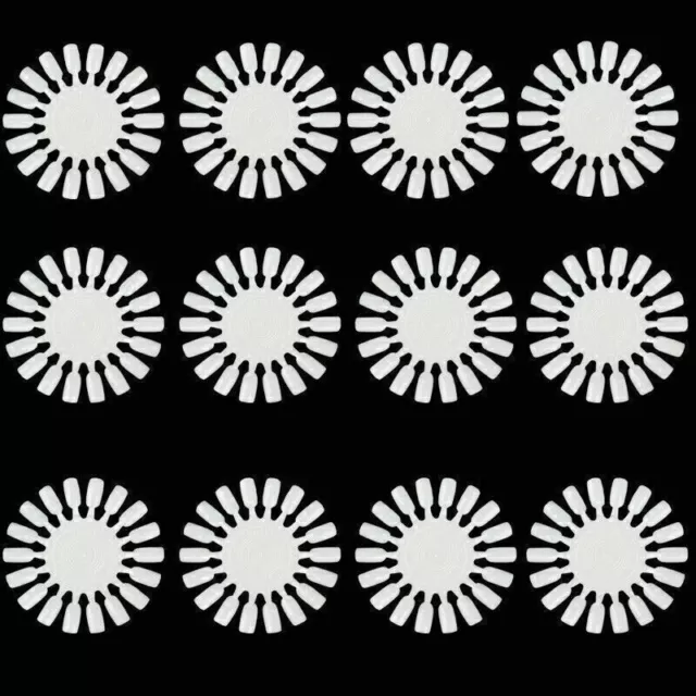 12 x Nail Art Tips Colour Pop Stick Display Fan Practice Starter Ring Wheel DIY