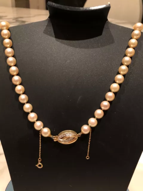 collier de perles akoya avec fermoir or 18 carats et diamants 2