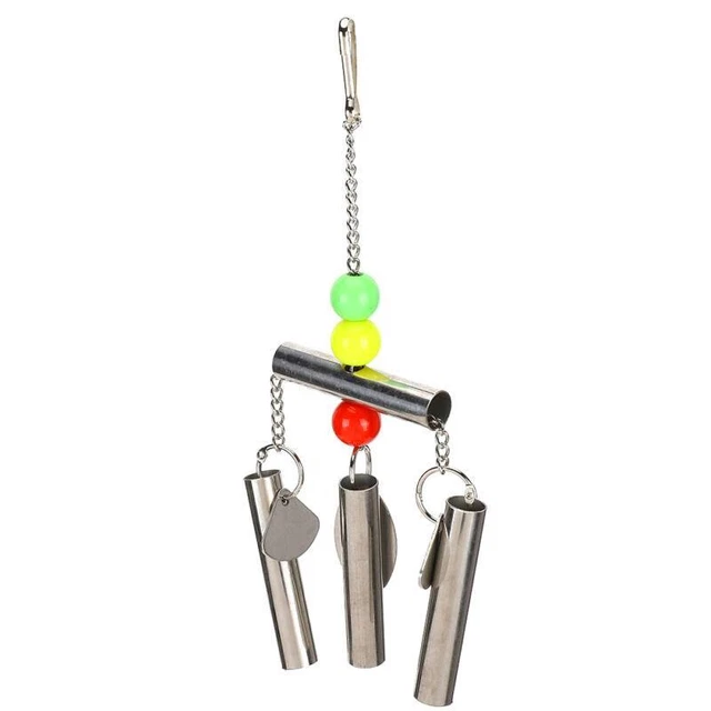 Squirrel Bird Toy Stainless Steel Bells Large Stand Activity - Great for Birds