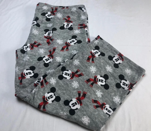 Disney Bottom Pajama Pants Gray Mickey Mouse Christmas All Over Size 3XL