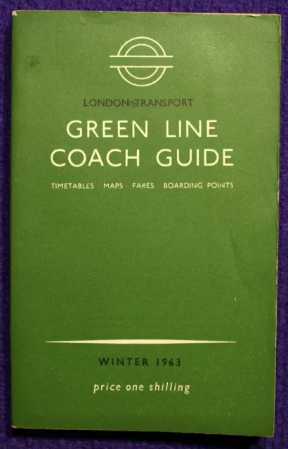 London Transport Green Line Coach Bus Timetable Map Fares Winter 1963 Lewis