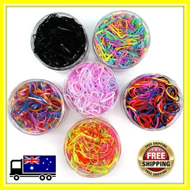 100-500pcs Elastic Rubber Hair Ties Hair Band Ropes Women's Ponytail Holder HQ