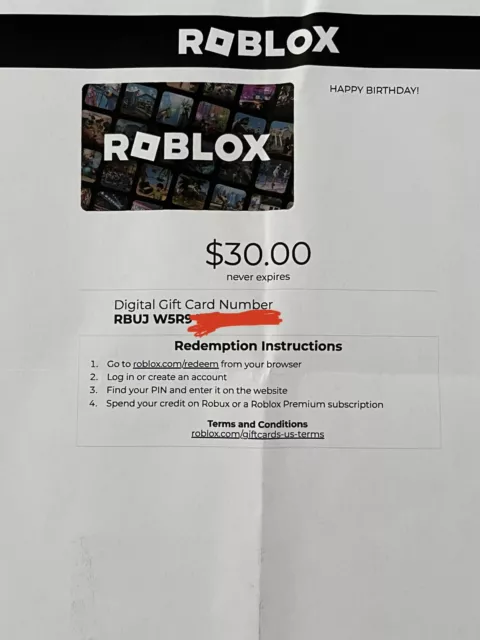 ROBLOX GIFT CARD Giftcard $25 Includes FREE Virtual Item - Brand new never  used $30.00 - PicClick
