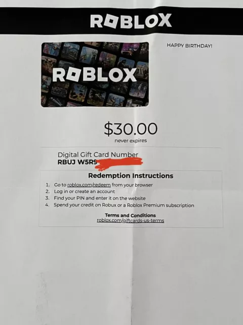 4 $25 ROBLOX Gift Cards : FREE SHIPPING! Physical Card Delivery $65.00 -  PicClick