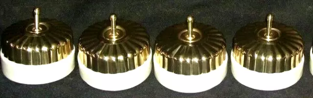 Vintage Brass Ceramic 4 Electric Switch Button Cupcake Design 1 Way Home Decor