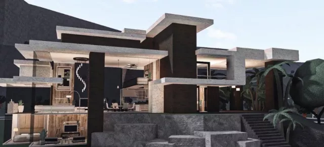 Bloxburg modern two story or custom house build with your money,read  description