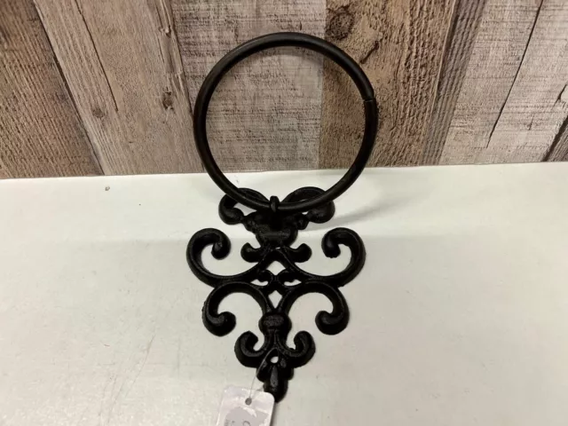 25% OFF Imperfect Cast Iron Towel Ring Wall Mount Bathroom Hanger Ornate Holder