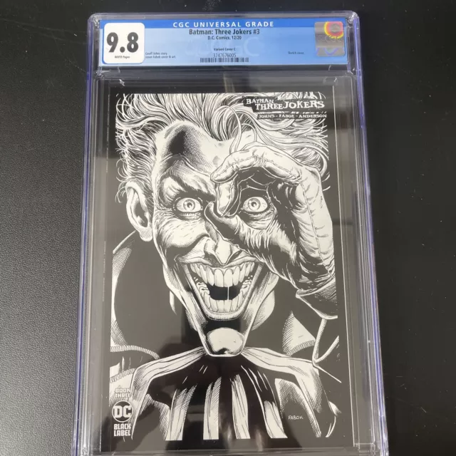BATMAN: THE THREE JOKERS #3 (2020 DC) CGC 9.8 FABOK Sketch COVER 1:100 Incentive BATMAN: THE THREE JOKERS #3 (2020 DC) CGC 9.8 FABOK Sketch COVER 1:100 Incentive