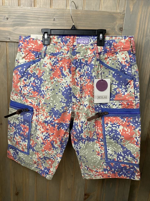Jetlag  Cargo Shorts Colorful Digital Camouflage Camo Size 36 Cotton NWT