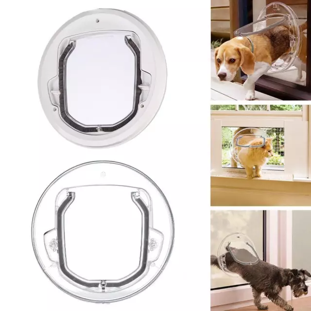 Dog Cat Flap Door for Screen Window with 4 Ways Lock Puppy Doggie Window Gate