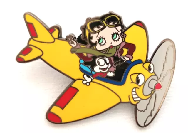 Betty Boop Flying  Airplane Lapel Enamel Pin Danbury Mint Collection TM Hearst