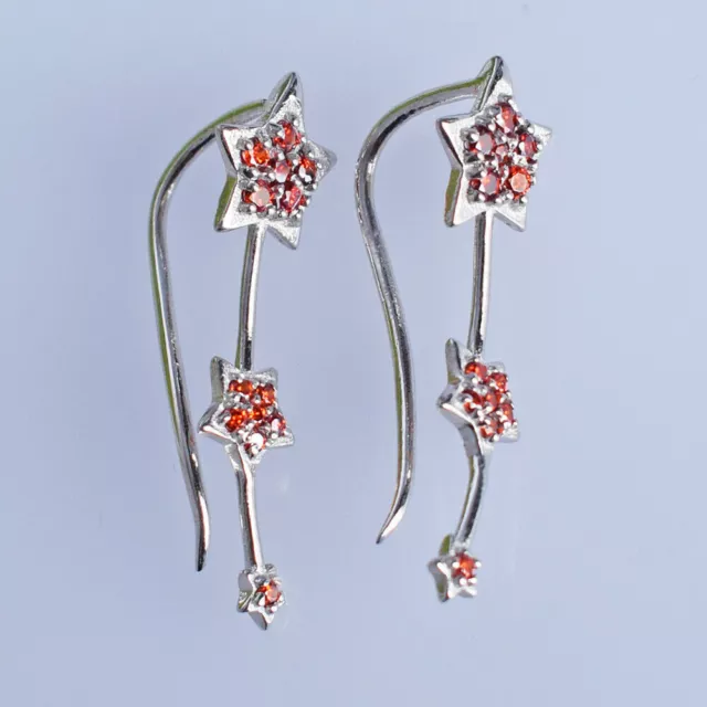 Belles boucles d'oreilles en cornaline en argent sterling 925 fabriquées à...