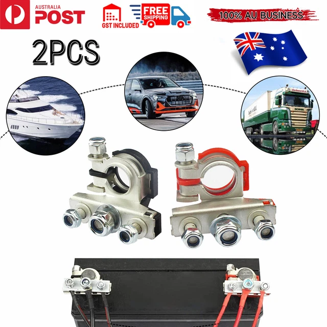 POSITIVE NEGATIVE HEAVY Duty Battery Terminals Connector Clamp Car Van ...