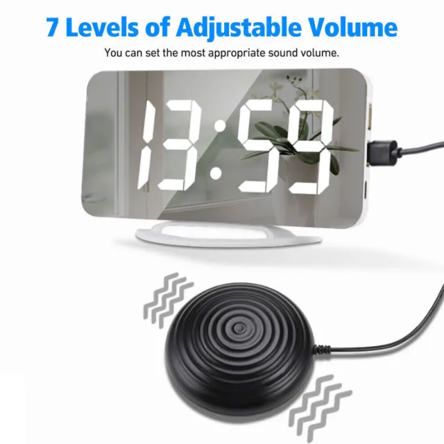 Loud Alarm Clock for Heavy Sleepers, Digital Vibrating Alarms Clock  Dual USB