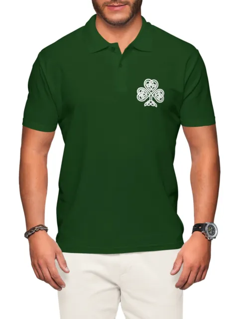Polo Shirt Irlanda Uomo Rugby Vintage Distintivo Irlandese Coppa delle Nazioni Uomo