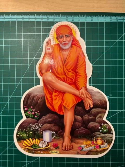 Shirdi Sai Baba Sticker - 21cm x 15.5cm NEW