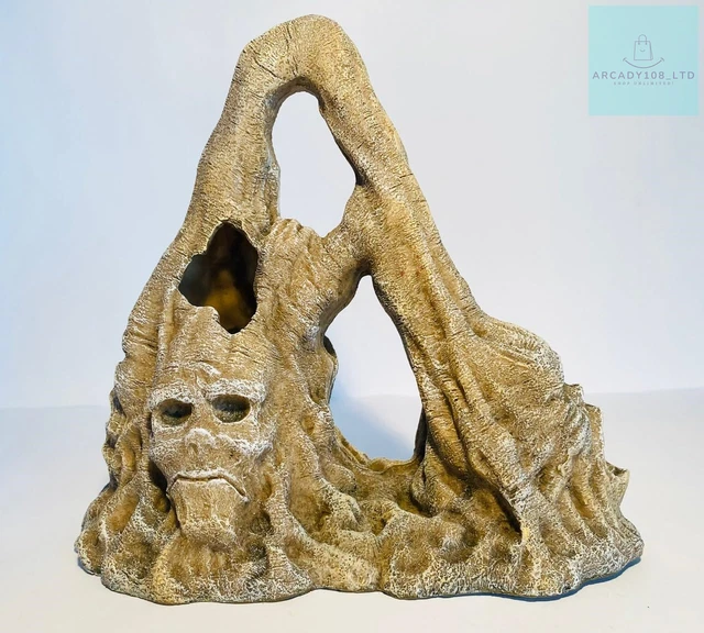 Mezzaluna Gifts Skull Grey Rocky Cave ~ Spooky Face Aquarium Fish Tank Ornament