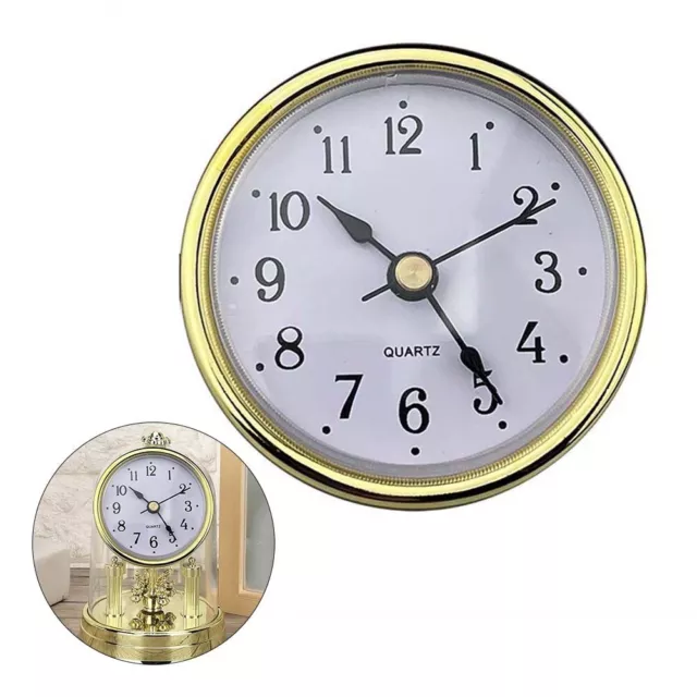 Jante dorée et chiffres arabes sur cadran blanc 65 mm insert horloge à quartz