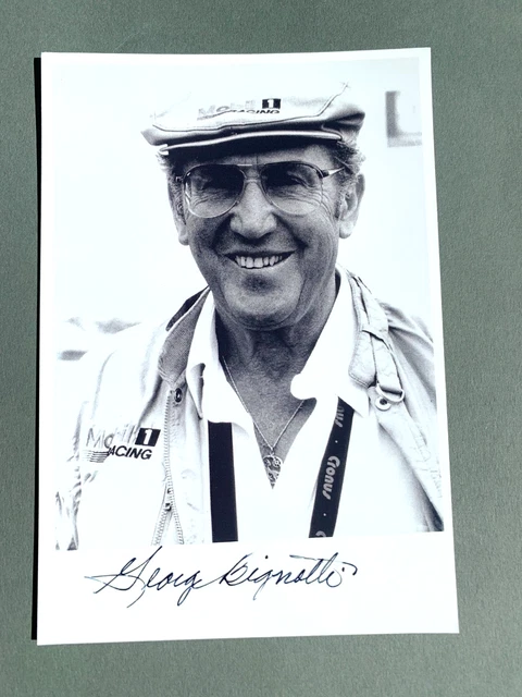 GEORGE BIGNOTTI (†)  HOF Motorsports signed autograph 4x6 Photo