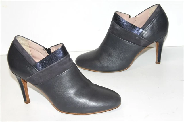 ERAM   Bottines Boots  Cuir Bleu jean talons Fins Doublées Cuir T 40 TBE