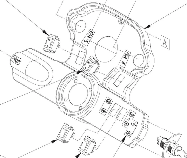 GEM CAR PARTS E825 Instrument Pod Decals Plus Master Disconnect Switch