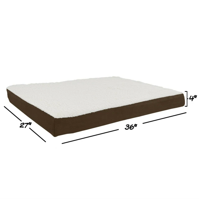 Orthopedic Dog Bed Memory Foam Cozy Sherpa 36 x 27 x 4 Washable Cover Large 2