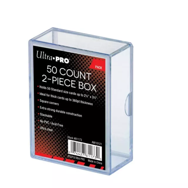 1 x Ultra PRO 50 Count (50ct) Card Storage Box 2-piece Standard Holder 2