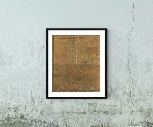 1851 MAP MAP Of Montgomery County Ohio Cadastral Landowners