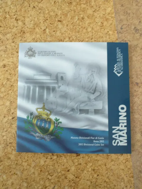 SAN MARINO KMS offizieller KURSMÜNZENSATZ 2012 Stempelglanz Folder Coinset