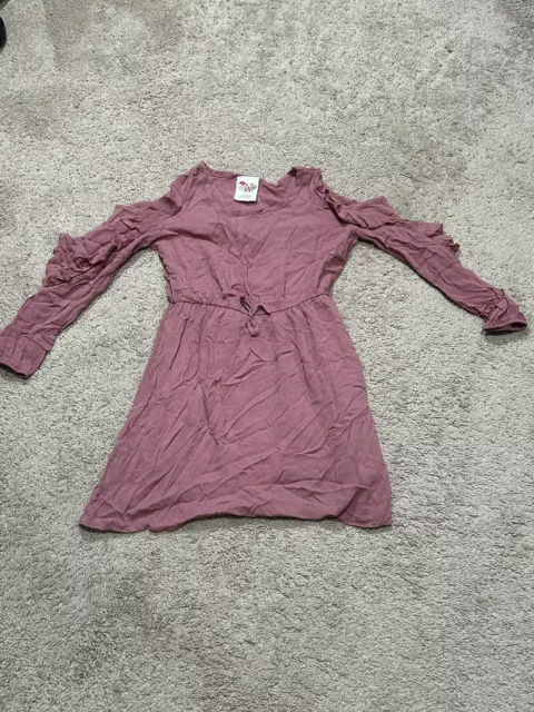 Kiddo by Katie Girls Dress Size 10 Pink Lightweight Flowy Cold Shoulder