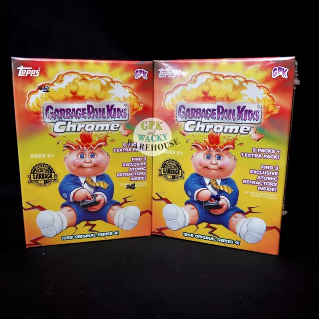 2021 Garbage Pail Kids Chrome 4 Blaster 2 Box Lot Atomic Gold Black Refractors