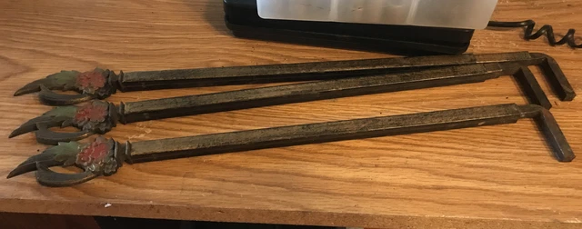 3 Vintage Victorian Art Deco Ornate Swing Arm Curtain Rods - Adjustable