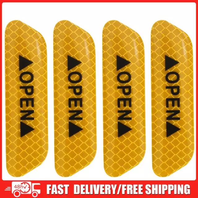 4pcs Car OPEN Reflective Tapes Warning Mark Open Car Door Stickers (Orange)