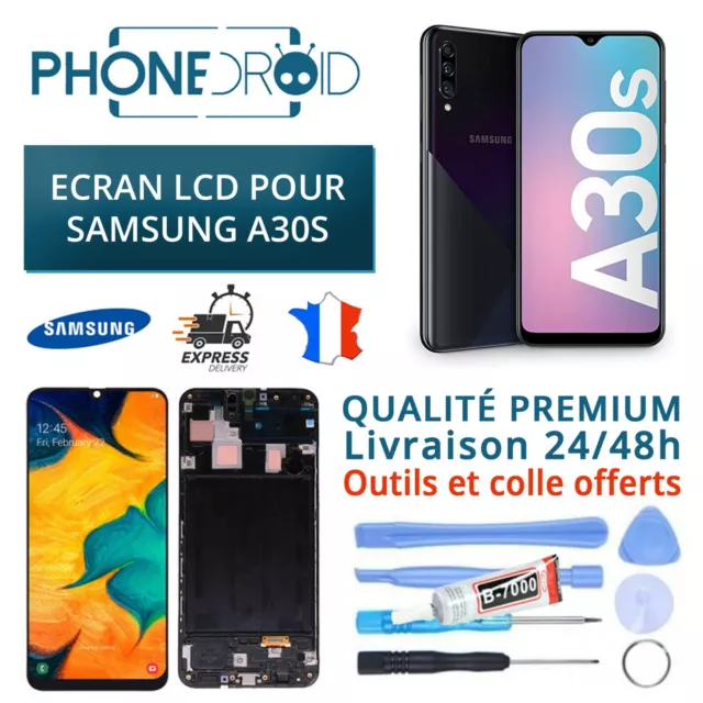 Écran complet incell LCD + Tactile Samsung A30S avec châssis + Outils, stock FR