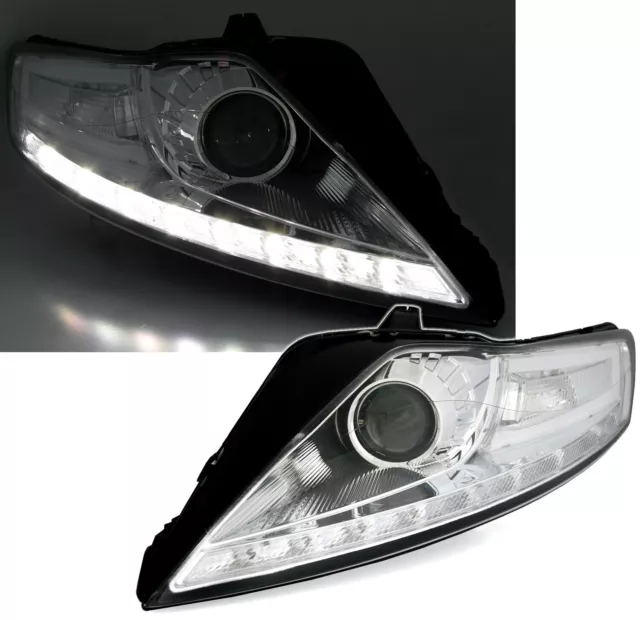 Fari Anteriori LED DRL Look für Ford MONDEO MK4 4 07-10 Daylight Cromati DE LPFO
