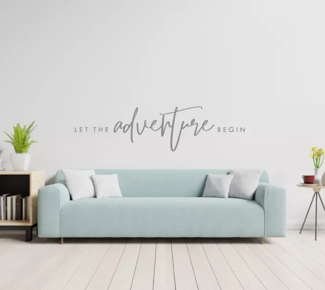 LET THE ADVENTURE BEGIN  Vinyl Wall Decal Decor Words Decor Home Quote Lettering