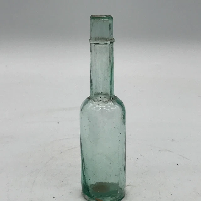 Antique Early Vintage Blue Ish Glass Bottle Collectable
