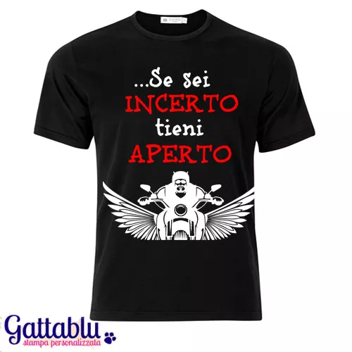 T-shirt uomo Se sei incerto tieni aperto, passione motocicletta moto biker