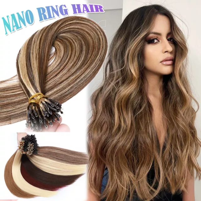 Indian Nano Ring Tip Micro Bead Remy Human Hair Extensions 1g Double Drawn 150G+