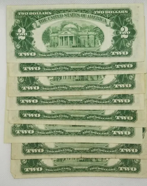 1953/1963 Two Dollar Bill $2 Note Fancy Red Seal Old Paper US Currency Bill Circ 2