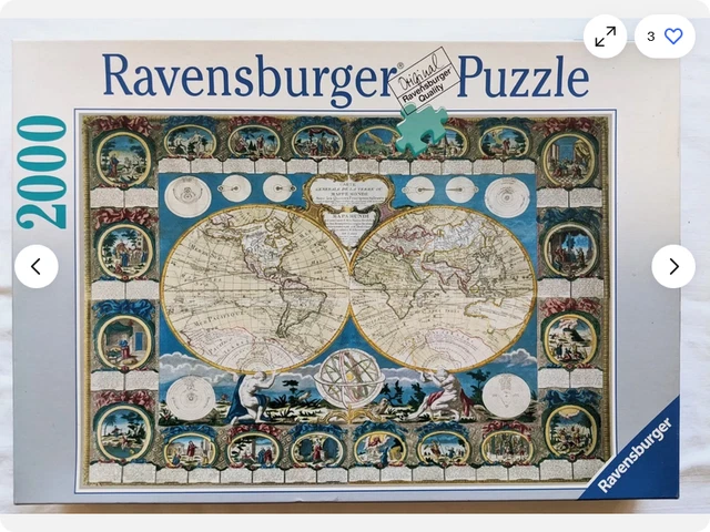 RAVENSBURGER 166701 PUZZLE carte du monde historique 2000 pièces neuf ...